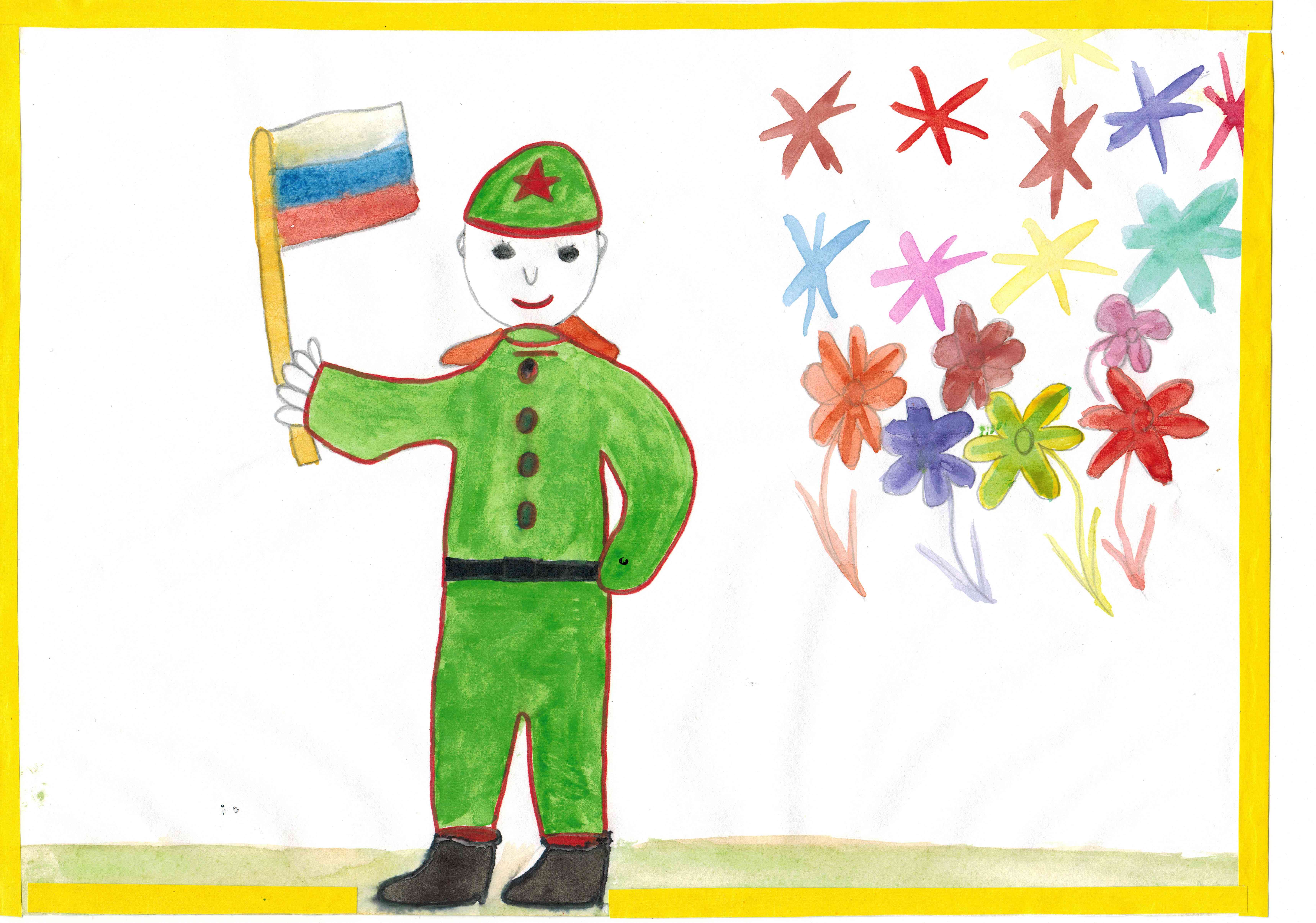 День защитника Отечества рисунки для детей легкие